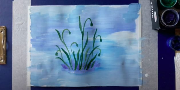 Як намалювати підсніжник - різні способи малювання весняних квітів-підсніжників